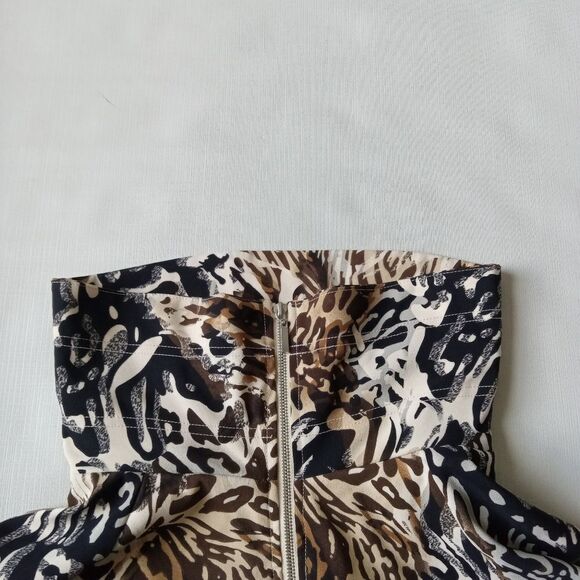 Erin London Vintage Animal Pattern Lightweight Zip Up Jacket Women's Size Medium - Picture 10 of 12